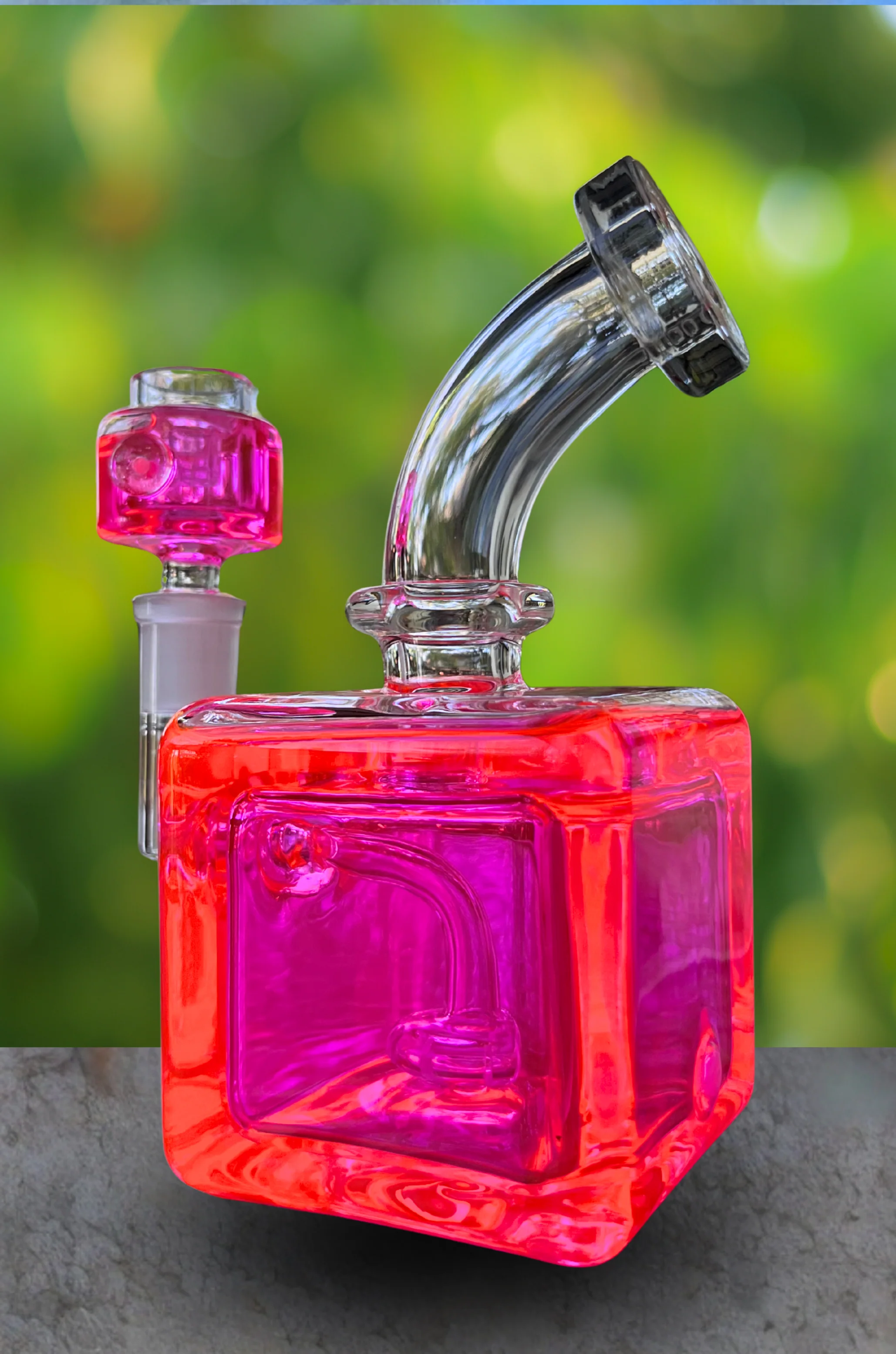 Pink Glycerin Cube Rig