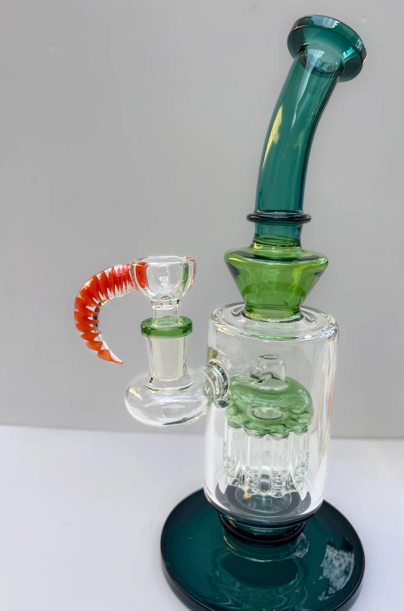 Horn Handle Heady Bowl – 14mm | Handblown Color Accent Slide - Image 5