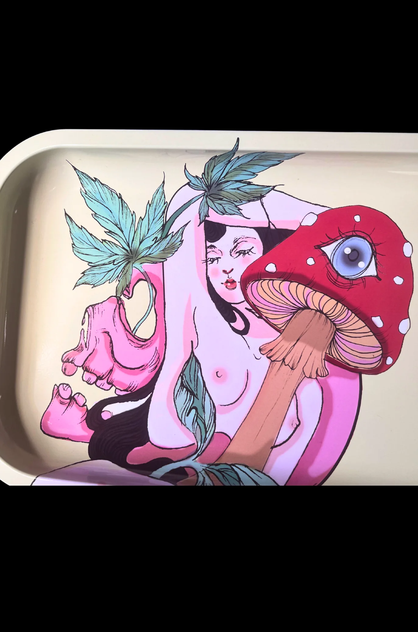 Mushroom Maiden Rolling Tray (Large) 10.5 x 7 inch - Image 4