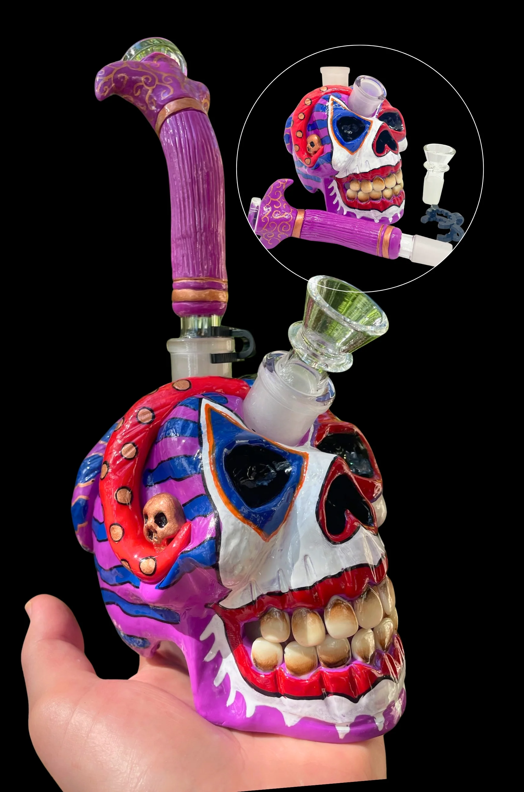 Undead Jester Skull Bong